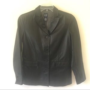 {GAP} 90s Vintage Black Leather Blazer